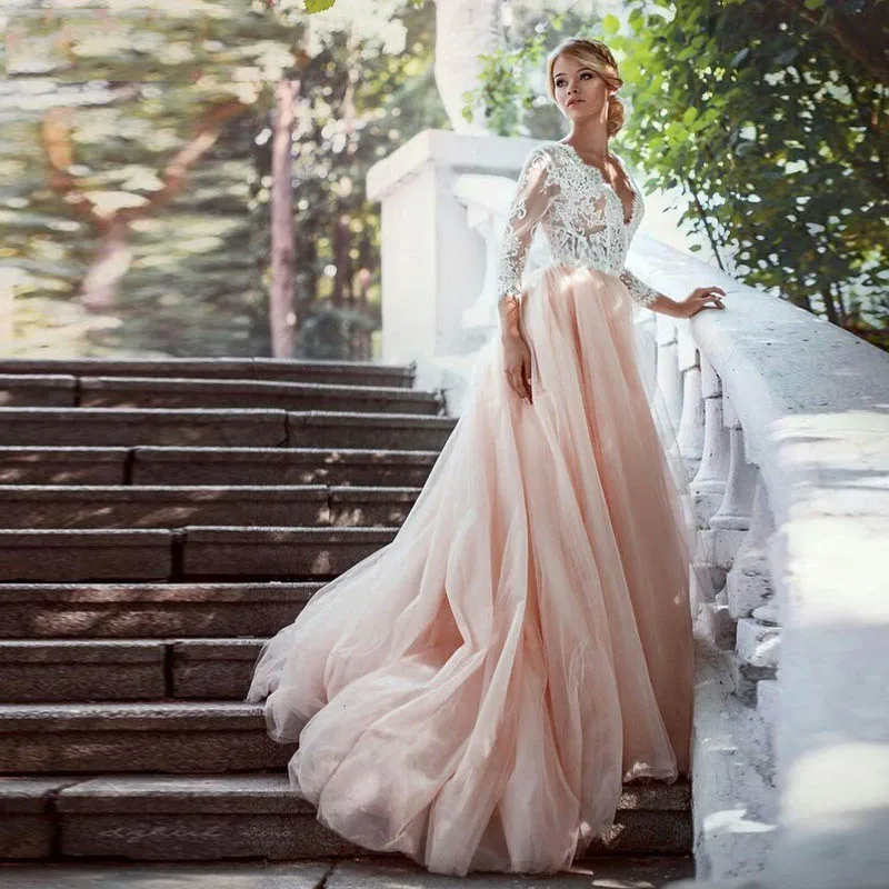 New Pink Evening Dress 2023 V Neck Lace Appliques A Line Open Back Formal Prom Party Gowns Vestidos De Fieast
New Pink Evening Dress 2023 V Neck Lace Appliques A Line Open Back Formal Prom Party Gowns Vestidos De Fieast