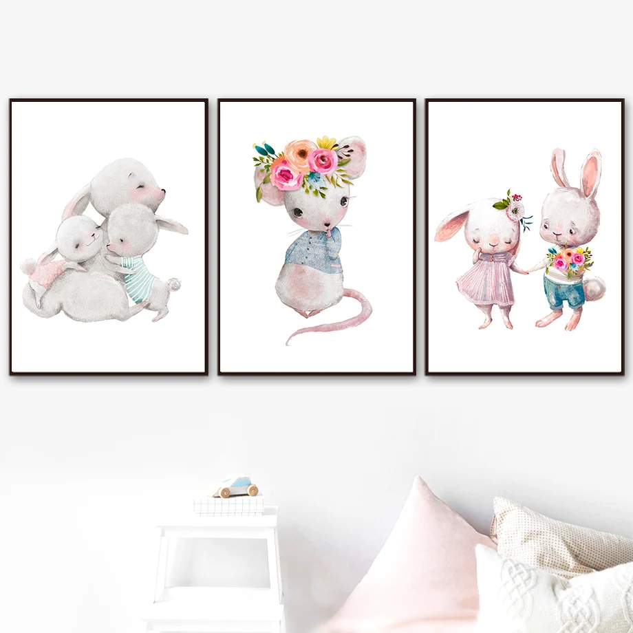 Mouse Bear Rabbit Friend Flower Cartoon Wall Art Canvas Painting Nordic Posters And Prints Wall Pictures Baby Kids Room Decor
Mouse Bear Rabbit Friend Flower Cartoon Wall Art Canvas Painting Nordic Posters And Prints Wall Pictures Baby Kids Room Decor