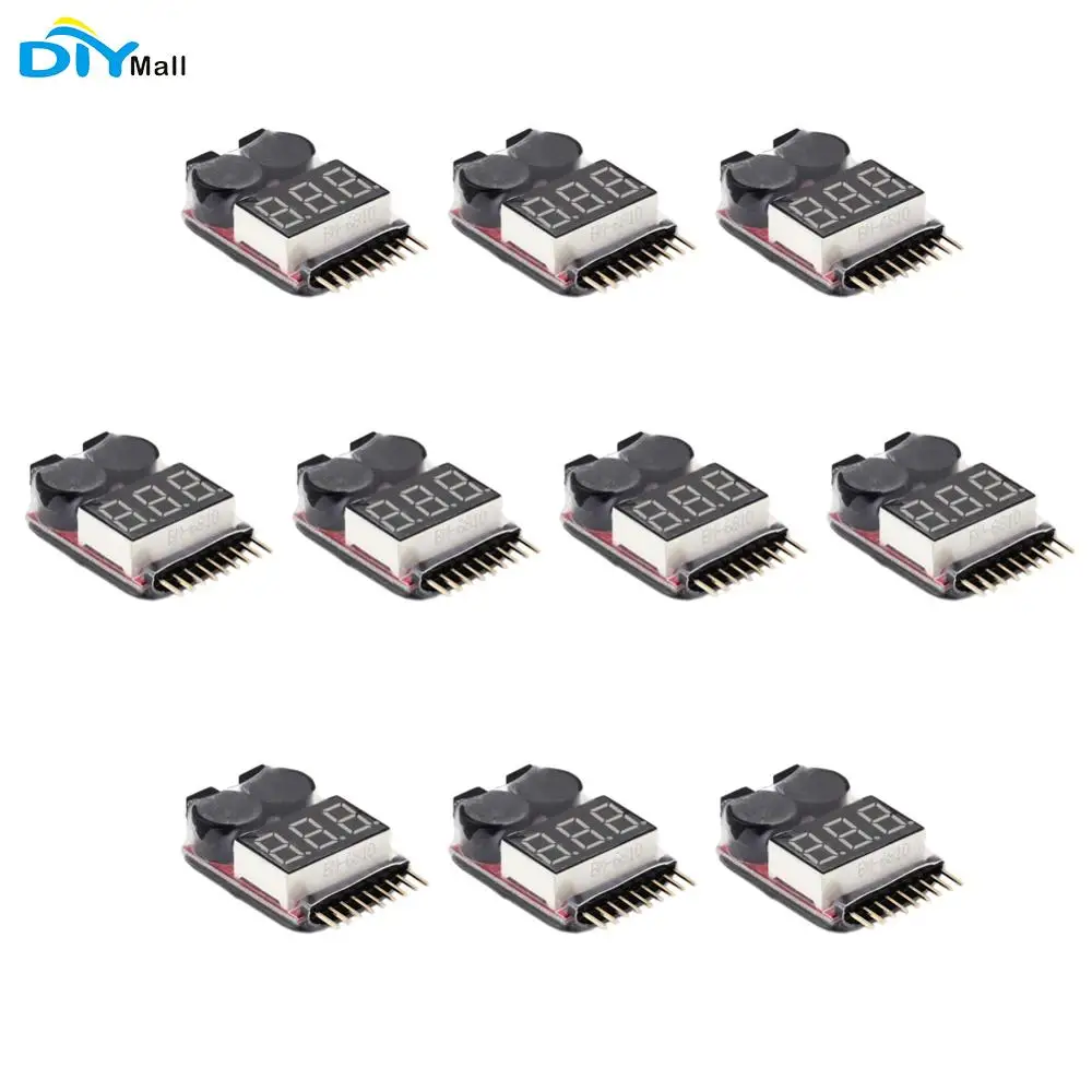 10pcs 1-8S Battery Voltage 2IN1 Tester Low Voltage Buzzer Alarm Use for 1-8S Lipo/Li-ion/LiMn/Li-Fe
10pcs 1-8S Battery Voltage 2IN1 Tester Low Voltage Buzzer Alarm Use for 1-8S Lipo/Li-ion/LiMn/Li-Fe