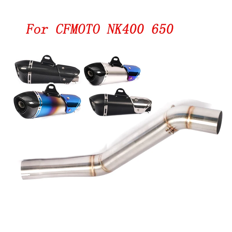 Escape Motorcycle Exhaust Mid Connect Pipe And 51mm Muffler Stainless Steel Exhaust System For CFMOTO NK400 650
Escape Motorcycle Exhaust Mid Connect Pipe And 51mm Muffler Stainless Steel Exhaust System For CFMOTO NK400 650