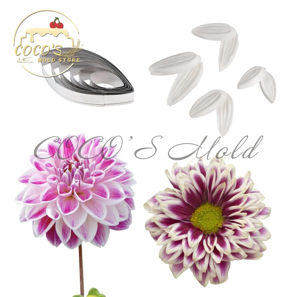 14Pcs/Set Dahlia Sugar Flower Silicone Veiner Mold Stainless Steel Cutter Mould Diy Flowe Design Cake Decorating Tool Bakeware
14Pcs/Set Dahlia Sugar Flower Silicone Veiner Mold Stainless Steel Cutter Mould Diy Flowe Design Cake Decorating Tool Bakeware