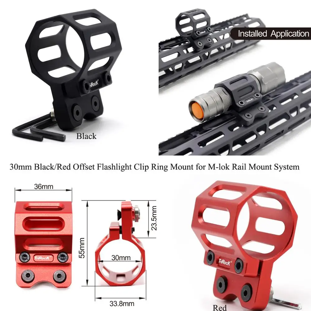 TriRock 30mm inside diameter Ring Scope Holder Clamping Flashlight Clip Fit M-lok Rail Mount System_Black/Red Color
TriRock 30mm inside diameter Ring Scope Holder Clamping Flashlight Clip Fit M-lok Rail Mount System_Black/Red Color