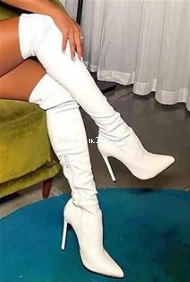Women Elegant Pointed Toe Suede Leather Over Knee Stiletto Boots Grey White Slim Long High Heel Boots Club Dress Shoes
Women Elegant Pointed Toe Suede Leather Over Knee Stiletto Boots Grey White Slim Long High Heel Boots Club Dress Shoes