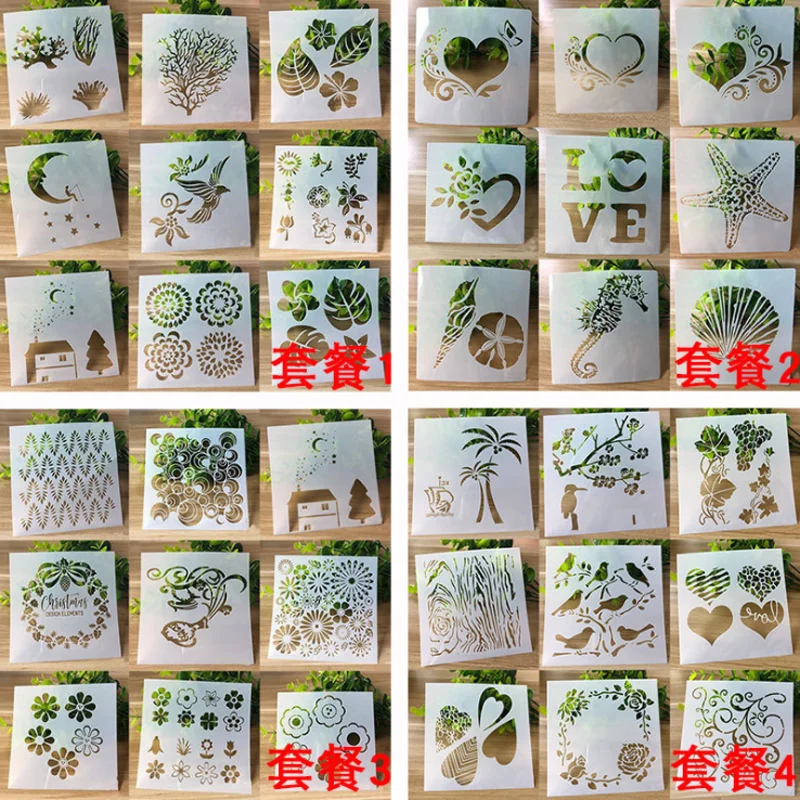 9 Sheet 13*13cm Painting Template Stencil DIY Walls Layering Scrapbooking Diary Stamp Coloring Embossing Decoration Reusable
9 Sheet 13*13cm Painting Template Stencil DIY Walls Layering Scrapbooking Diary Stamp Coloring Embossing Decoration Reusable