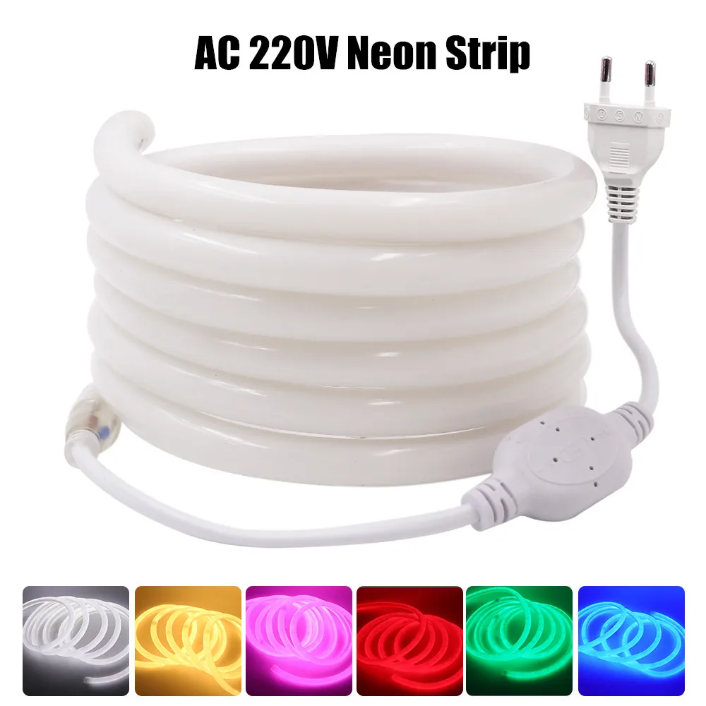EU 220V Neon Strip Waterproof 14mm Round Tube 120leds/m 2835 Flexible Ribbon Neon Sign Led Light Lamp White Pink Green Blue Red
EU 220V Neon Strip Waterproof 14mm Round Tube 120leds/m 2835 Flexible Ribbon Neon Sign Led Light Lamp White Pink Green Blue Red