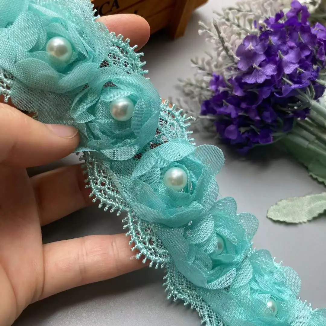 2 Yard Soluble Green Rose Flower Pearl Chiffon Embroidered Lace Trim Ribbon Fabric Handmade Vintage Wedding Dress Sewing Craft
2 Yard Soluble Green Rose Flower Pearl Chiffon Embroidered Lace Trim Ribbon Fabric Handmade Vintage Wedding Dress Sewing Craft