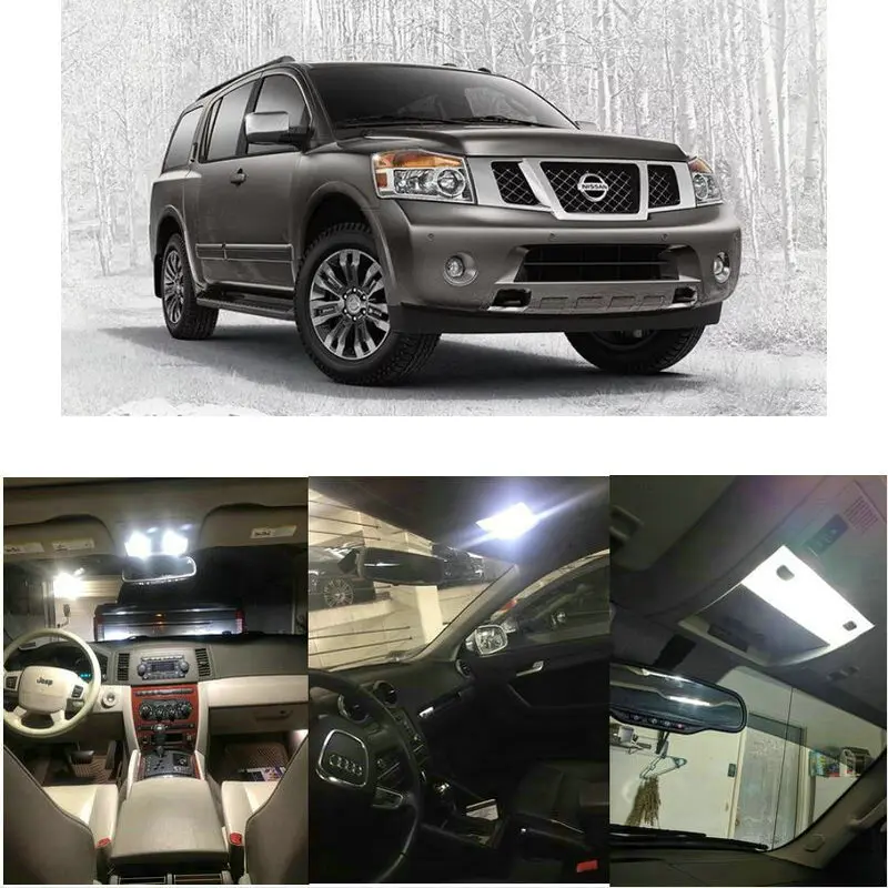 Внутренние светодиодные лампы для 2015 Nissan Armada NV1500-3500 Pathfinder Quest, Titan Versa
Внутренние светодиодные лампы для 2015 Nissan Armada NV1500-3500 Pathfinder Quest, Titan Versa
