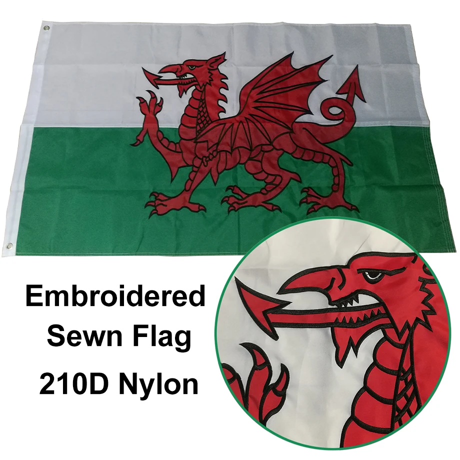 Single-sided Embroidered Sewn Wales Flag Principality of Wales UK Embroidery Flag Banner Oxford Fabric Nylon 3x5ft
Single-sided Embroidered Sewn Wales Flag Principality of Wales UK Embroidery Flag Banner Oxford Fabric Nylon 3x5ft