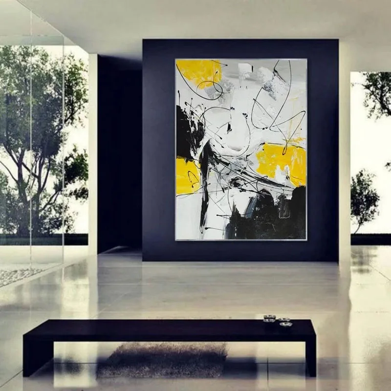 100% Hand Painted Oil Paintings Wall Pictures Yellow Black Gray Lines Abstract Wall Art Canvas Wall Home Decor Frameless
100% Hand Painted Oil Paintings Wall Pictures Yellow Black Gray Lines Abstract Wall Art Canvas Wall Home Decor Frameless