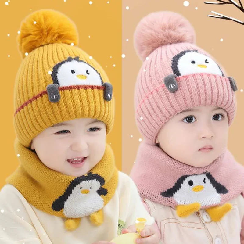 2pcs New Baby Hat Cartoon Penguin Children Scarf Set Warm Hat Baby Knitted Hat Thicken Toddler Winter Hat Photography Props
2pcs New Baby Hat Cartoon Penguin Children Scarf Set Warm Hat Baby Knitted Hat Thicken Toddler Winter Hat Photography Props