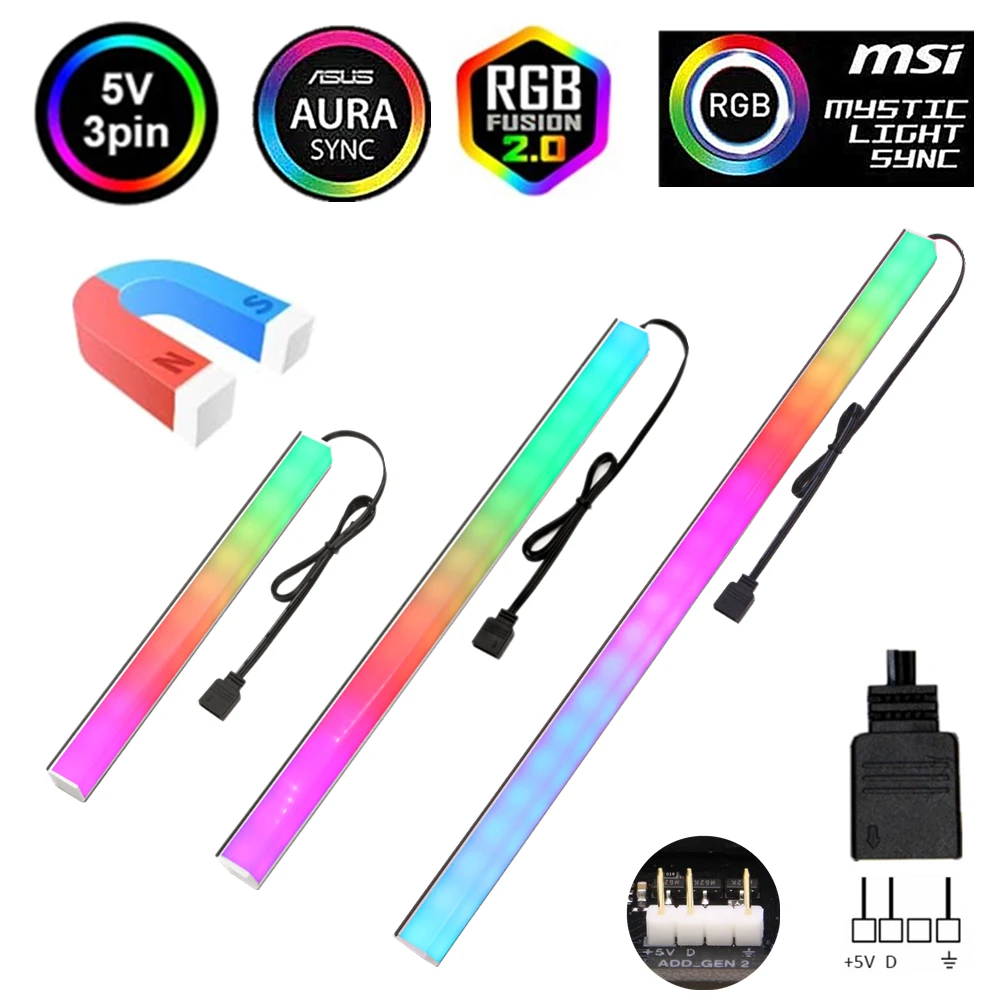 Addressable 5V 3PIN Aluminum RGB LED Light Strip PC Chassis With Magnetic Multicolor Color Atmosphere Lamp For ASUS Aura SYNC
Addressable 5V 3PIN Aluminum RGB LED Light Strip PC Chassis With Magnetic Multicolor Color Atmosphere Lamp For ASUS Aura SYNC