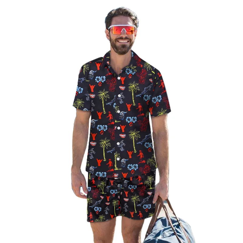 Men's Shirt Casual Suit Male Coconut Palm Flower Digital Printing Loose Double-layer Five-point Beach Pants Shirt Tracksuit
Men's Shirt Casual Suit Male Coconut Palm Flower Digital Printing Loose Double-layer Five-point Beach Pants Shirt Tracksuit
