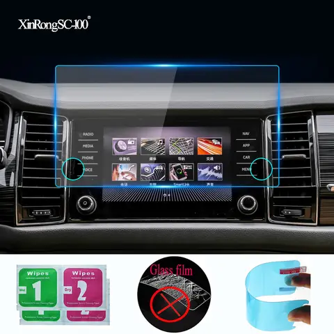 Weiche TPU Nano-beschichtet Display-schutzfolie (KEINE Gehärtetem Glas) 8 zoll Für Skoda Kodiaq Karoq 2017 2018 Auto GPS Navigation