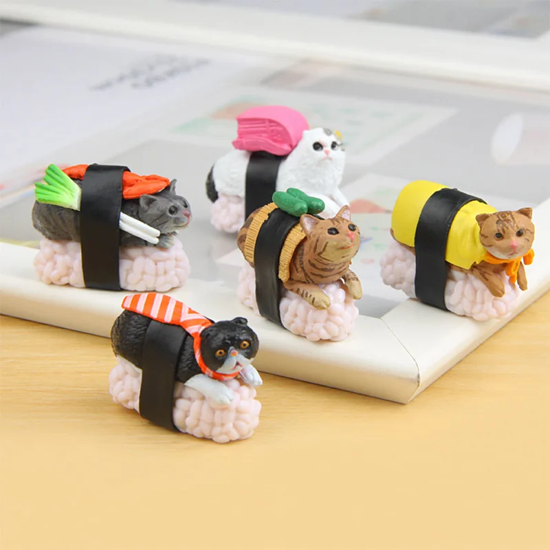 5PCS/Set Delicious Food Japanese Sushi Cat Figures Toys DIY Micro Landscape Decoration Doll Kitten Model Children Christmas Gift
5PCS/Set Delicious Food Japanese Sushi Cat Figures Toys DIY Micro Landscape Decoration Doll Kitten Model Children Christmas Gift