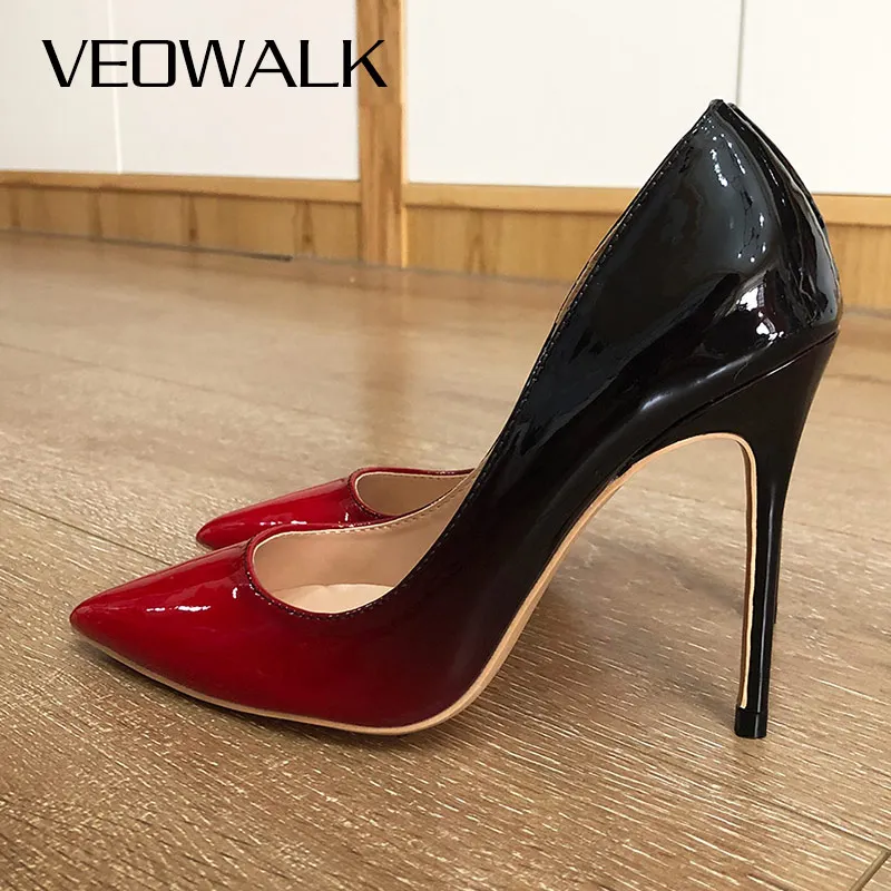 Veowalk Gradient Black Red Women Pointed Toe High Heels Patent Leather Ladies Classic Stiletto Pumps Bridal Wedding Shoes
Veowalk Gradient Black Red Women Pointed Toe High Heels Patent Leather Ladies Classic Stiletto Pumps Bridal Wedding Shoes