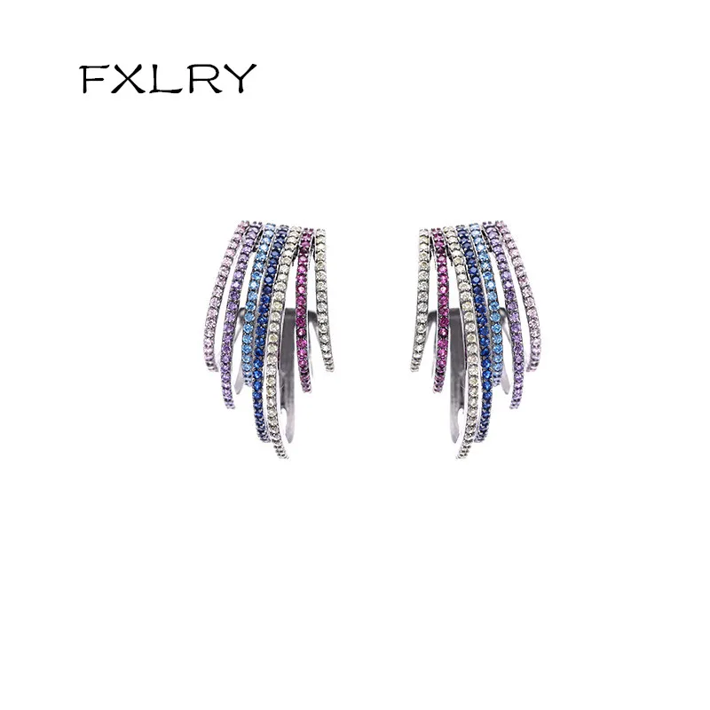 FXLRY High Quality Multicolor Black Gold Color Micro Pave CZ Stone Geometric Half Round Circle Hoop Earrings For Women Jewelry
FXLRY High Quality Multicolor Black Gold Color Micro Pave CZ Stone Geometric Half Round Circle Hoop Earrings For Women Jewelry
