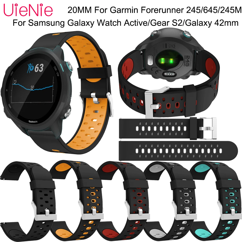 20mm strap For Garmin Forerunner 245/645/245M frontier/Classic band For Samsung Galaxy Watch Active/Gear S2/Galaxy 42mm bracelet
20mm strap For Garmin Forerunner 245/645/245M frontier/Classic band For Samsung Galaxy Watch Active/Gear S2/Galaxy 42mm bracelet