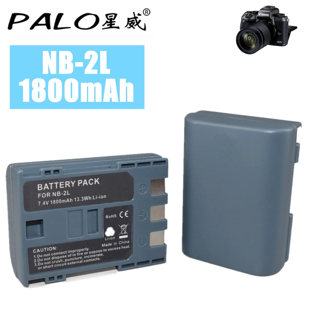 Palo 1800wAh Rechargeable NB-2L NB2L NB-2LH Digital Camera Battery For Canon ELURA PowerShot G7 G9 S70 S80 350D 400D MV 800 800i
Palo 1800wAh Rechargeable NB-2L NB2L NB-2LH Digital Camera Battery For Canon ELURA PowerShot G7 G9 S70 S80 350D 400D MV 800 800i