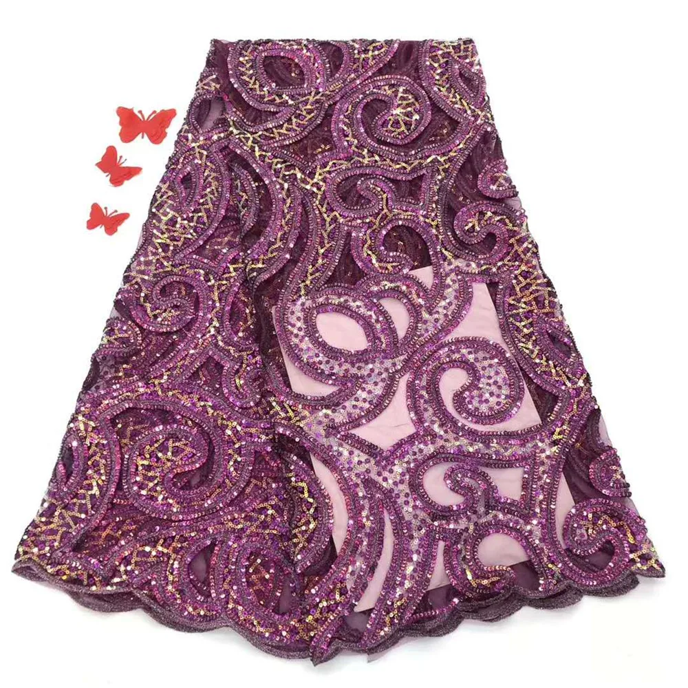 Hot Sale Nigerian Sequins Lace Fabrics 2020 Purple High Quality African Lace Fabric Wedding French Tulle Lace Material For Dress
Hot Sale Nigerian Sequins Lace Fabrics 2020 Purple High Quality African Lace Fabric Wedding French Tulle Lace Material For Dress