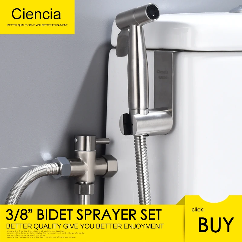 Ciencia 304 Stainless Steel Handheld Bidet Sprayer Set with European Standard Connector 3/8 Water Diverter Nickel Sprayer
Ciencia 304 Stainless Steel Handheld Bidet Sprayer Set with European Standard Connector 3/8 Water Diverter Nickel Sprayer