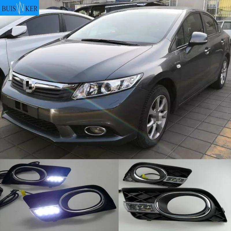 2Pcs Car-styling LED 12V DRL Car Daylight Daytime Running Lights with Turn Signal Fog Lamp Covers For Honda Civic 2011 2012 2013
2Pcs Car-styling LED 12V DRL Car Daylight Daytime Running Lights with Turn Signal Fog Lamp Covers For Honda Civic 2011 2012 2013