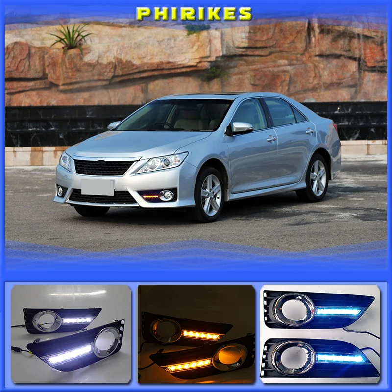 1 Pair Car LED DRL Daytime Running Lights fog lamp cover Daylight Turn yellow and night blue For Toyota Camry 2012
1 Pair Car LED DRL Daytime Running Lights fog lamp cover Daylight Turn yellow and night blue For Toyota Camry 2012
