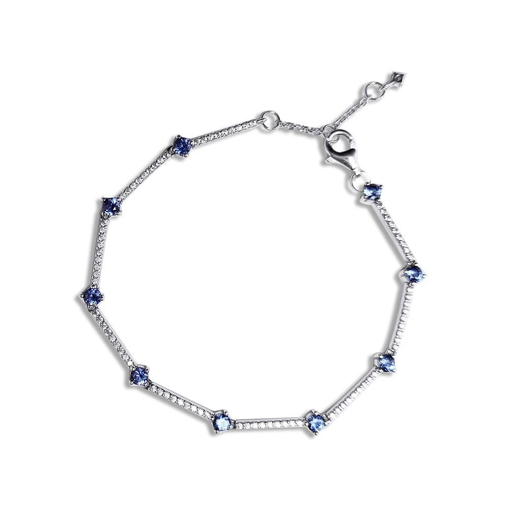 Blue Sparkling Pave Bars Bracelet 925 Sterling Silver Jewelry Fashion Bracelets For Woman DIY 2020 Winter
Blue Sparkling Pave Bars Bracelet 925 Sterling Silver Jewelry Fashion Bracelets For Woman DIY 2020 Winter