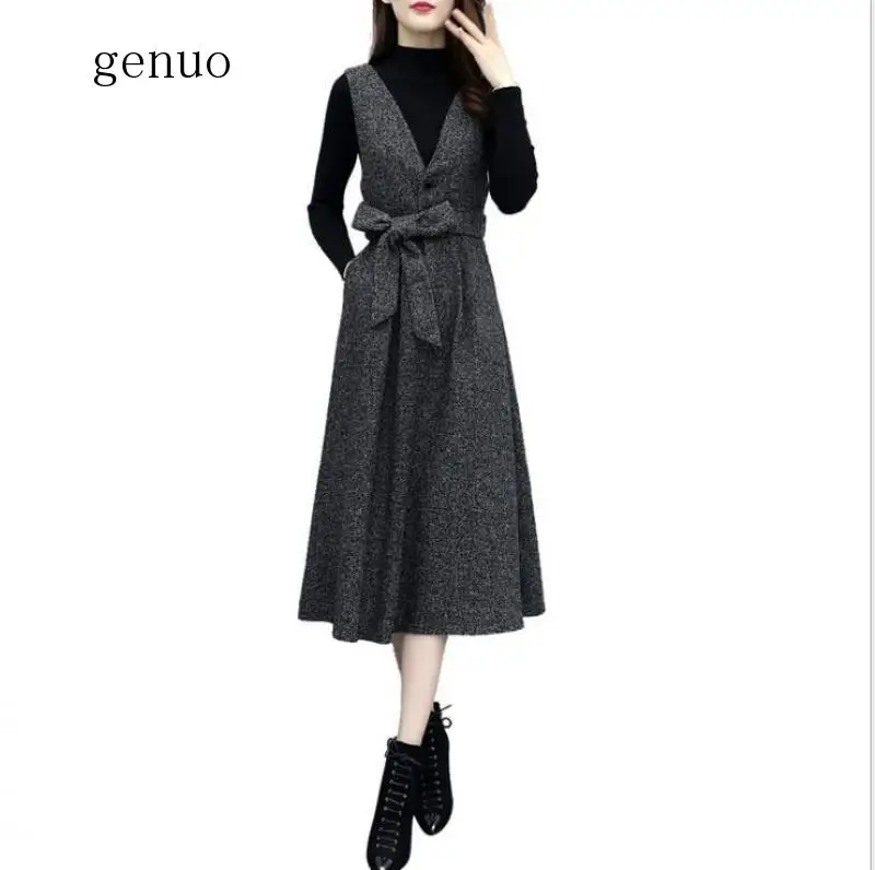 Vintage Ladies 2pcs Women Dresses Slim Warm Long Sleeve Turtleneck Tops + V-Neck Dress Casual Career Sets
Vintage Ladies 2pcs Women Dresses Slim Warm Long Sleeve Turtleneck Tops + V-Neck Dress Casual Career Sets