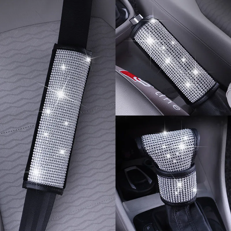 Luxury Rhinestones Car Accessories Crystal Diamond Gearbox Handle Cover Hand Brake Cover Car Seat Safety Belt Shoulder Cover
Luxury Rhinestones Car Accessories Crystal Diamond Gearbox Handle Cover Hand Brake Cover Car Seat Safety Belt Shoulder Cover
