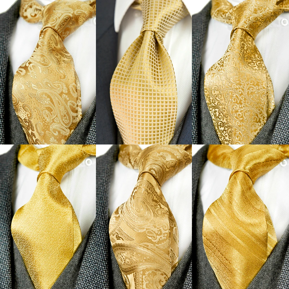 Solid Floral Paisley Yellow Gold Mens Ties Neckties 100% Silk Jacquard Woven Tie Sets Pocket Square Party Wedding Free Shipping
Solid Floral Paisley Yellow Gold Mens Ties Neckties 100% Silk Jacquard Woven Tie Sets Pocket Square Party Wedding Free Shipping