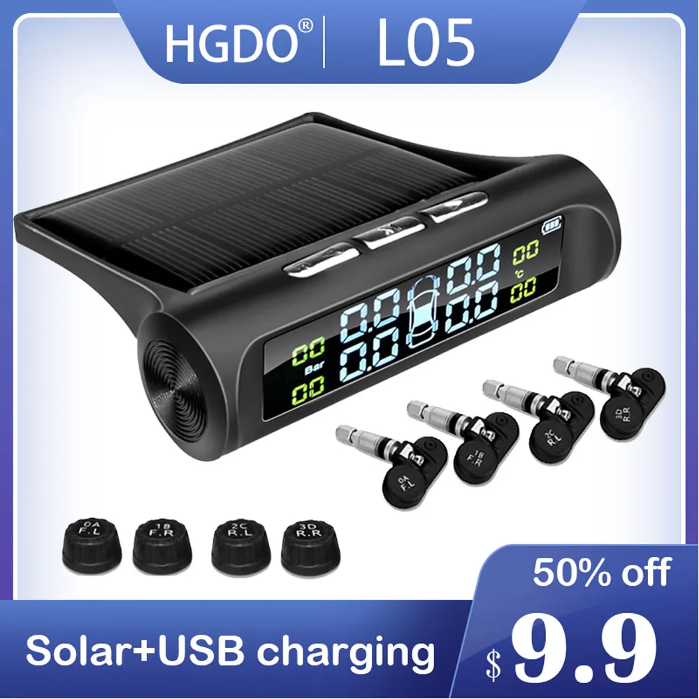 HGDO Car Safety Tire Pressure Alarm System Solar Power Digital Display Smart Car TPMS System Detector
HGDO Car Safety Tire Pressure Alarm System Solar Power Digital Display Smart Car TPMS System Detector