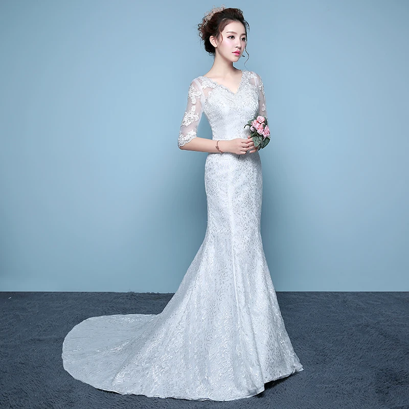 Half Sleeve Wedding Dresses 2021 Sexy V-neck Lace Mermaid Wedding Dress With Court Train Princess Luxury Vestido De Noiva
Half Sleeve Wedding Dresses 2021 Sexy V-neck Lace Mermaid Wedding Dress With Court Train Princess Luxury Vestido De Noiva