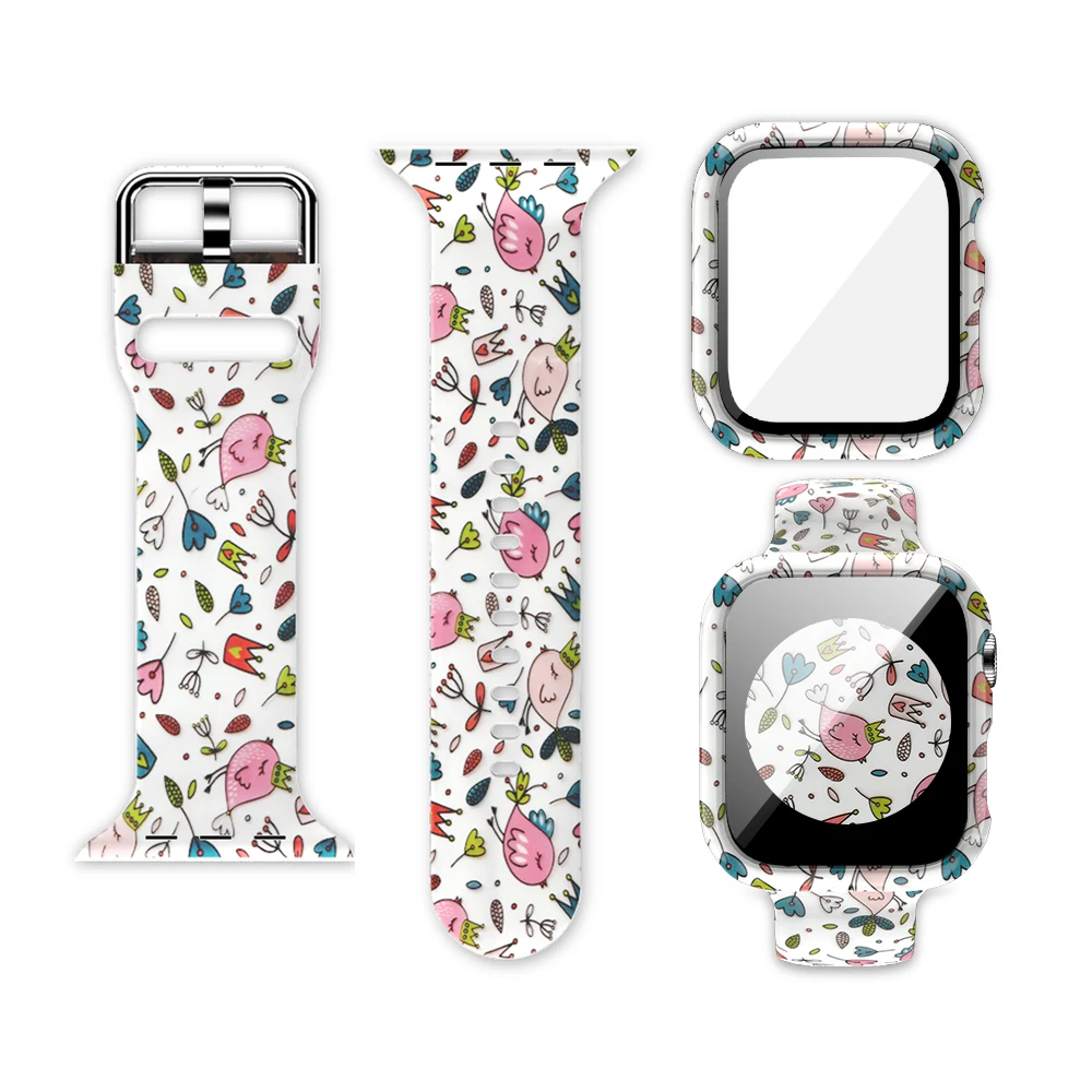Silicone Strap+Case for Apple watch 6 5 4 SE 44mm 40mm Fashion print replacement bracelet strap for iwatch 3 2 1 42mm 38mm band
Silicone Strap+Case for Apple watch 6 5 4 SE 44mm 40mm Fashion print replacement bracelet strap for iwatch 3 2 1 42mm 38mm band