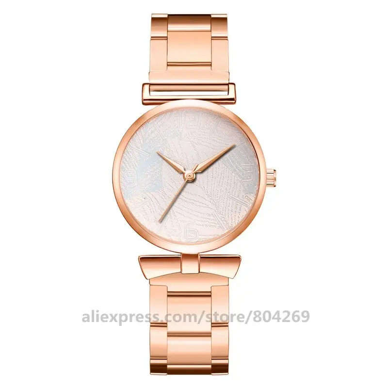 New Arrival Simple Design Delicate Watch Fashion Ladies Steel Strap Dress Watch With Leaves Patterns
New Arrival Simple Design Delicate Watch Fashion Ladies Steel Strap Dress Watch With Leaves Patterns