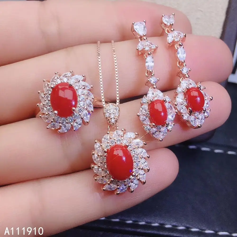KJJEAXCMY fine jewelry 925 sterling silver inlaid Natural Red Coral Necklace Ring Earring Suit classic Support Detection
KJJEAXCMY fine jewelry 925 sterling silver inlaid Natural Red Coral Necklace Ring Earring Suit classic Support Detection