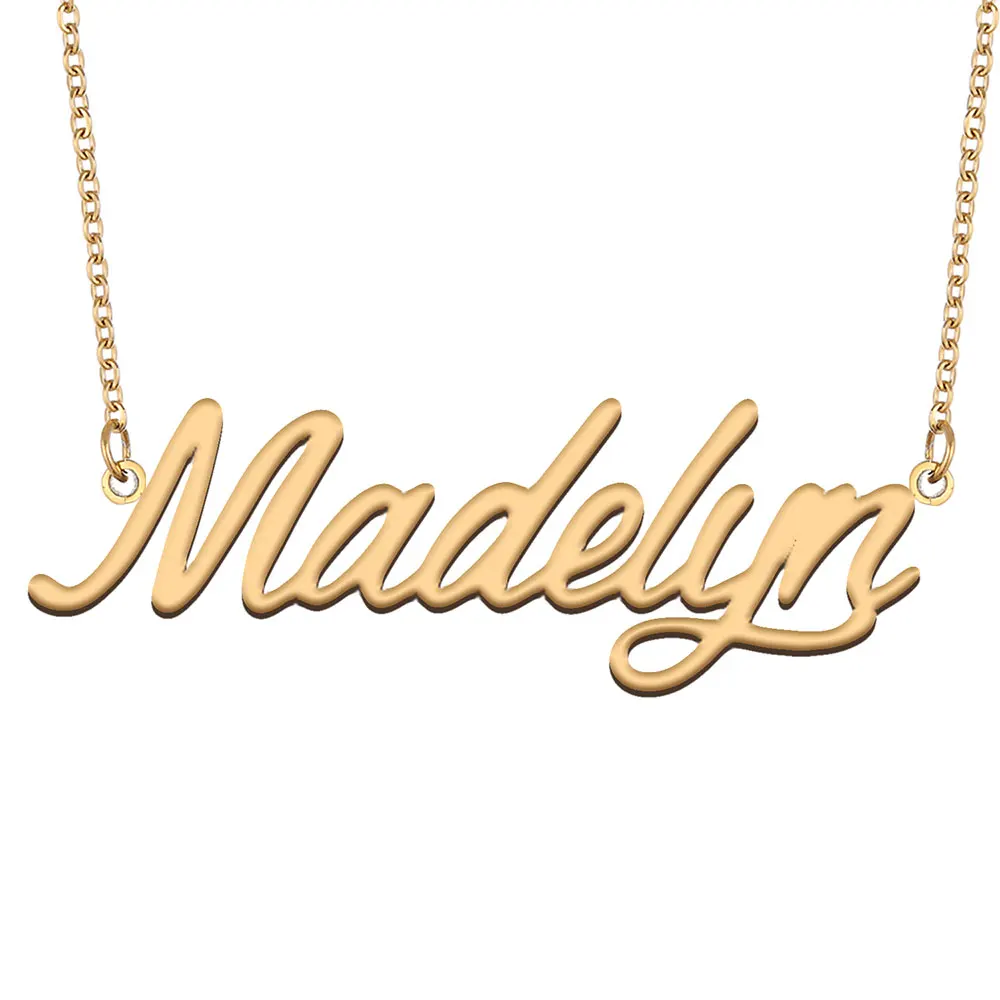 Madelyn Name Necklace Personalized for Women Stainless Steel Jewelry Gold color Nameplate Pendant Femme Mothers Girlfriend Gift
Madelyn Name Necklace Personalized for Women Stainless Steel Jewelry Gold color Nameplate Pendant Femme Mothers Girlfriend Gift