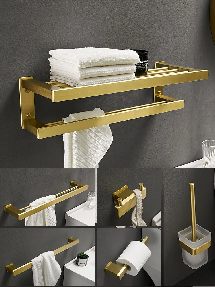 Bathroom Hardware Set Gold Towel Rack Paper Holder Towel Bar Corner Shelf Toilet Brush holder Robe Hook Bathroom Accessories
Bathroom Hardware Set Gold Towel Rack Paper Holder Towel Bar Corner Shelf Toilet Brush holder Robe Hook Bathroom Accessories