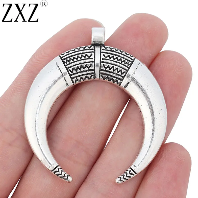 ZXZ 5pcs Tibetan Silver Large Crescent Moon Double Horn Charms Pendants for Jewelry Making Findings 50x46mm
ZXZ 5pcs Tibetan Silver Large Crescent Moon Double Horn Charms Pendants for Jewelry Making Findings 50x46mm