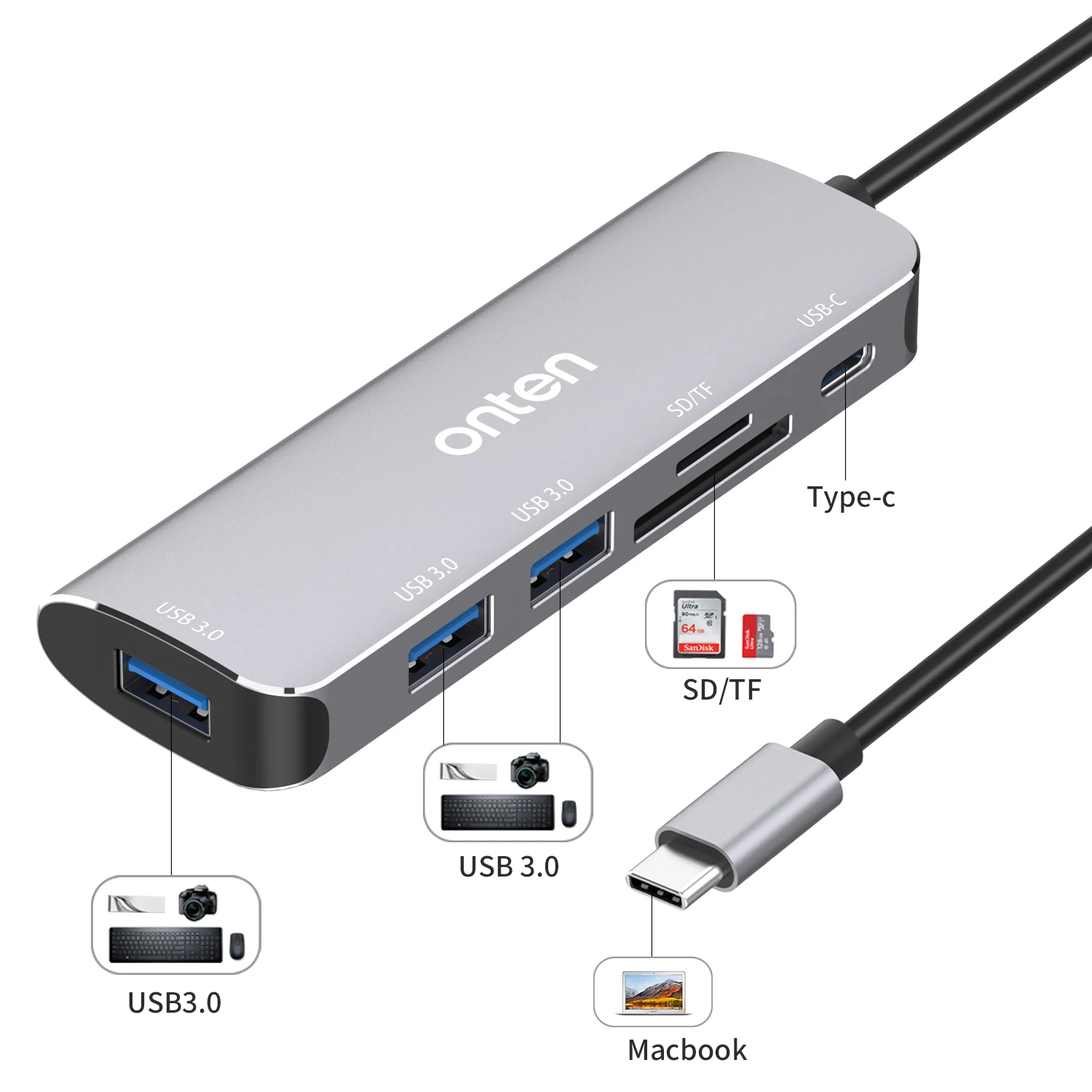 6 in 1 Type C To Hdmi-compatible Hub Usb3.0 card reader Hub Splitter Type C Docking Station One-piece stretch TF/sd card reading
6 in 1 Type C To Hdmi-compatible Hub Usb3.0 card reader Hub Splitter Type C Docking Station One-piece stretch TF/sd card reading