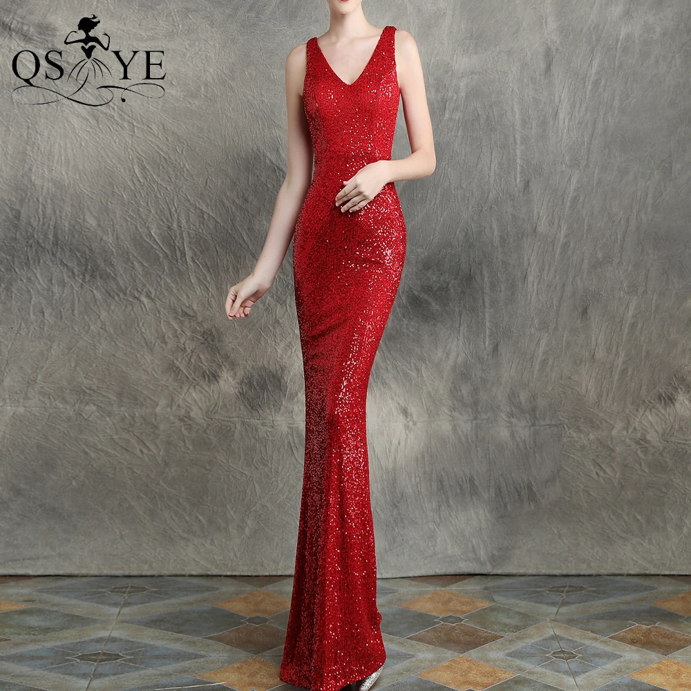 Red Mermaid Evening Dress Sleeveless Deep V Neck Prom Gown Backless Sequin Long Party Dress Glitter Fit Stretch Red Formal Gown
Red Mermaid Evening Dress Sleeveless Deep V Neck Prom Gown Backless Sequin Long Party Dress Glitter Fit Stretch Red Formal Gown