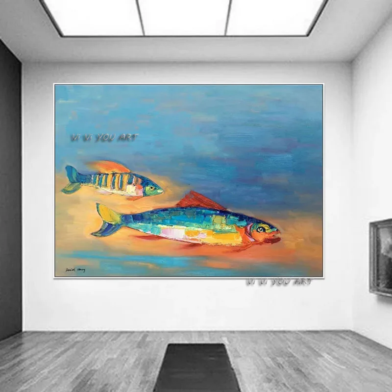 Modern Abstract Wall Picture Hand Painted Animals Oil Painting On Canvas Handmade Two Fish Pop Art For Living Room Home Decor
Modern Abstract Wall Picture Hand Painted Animals Oil Painting On Canvas Handmade Two Fish Pop Art For Living Room Home Decor