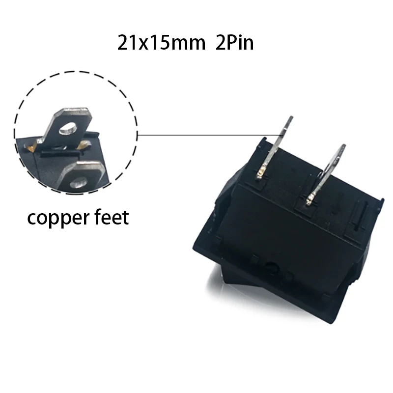 50/100 pcs/batch of black mini button switch KCD1 2Pin boat rocker switch SPST 6A-250V snap-in on/off rocker switch copper feet
50/100 pcs/batch of black mini button switch KCD1 2Pin boat rocker switch SPST 6A-250V snap-in on/off rocker switch copper feet