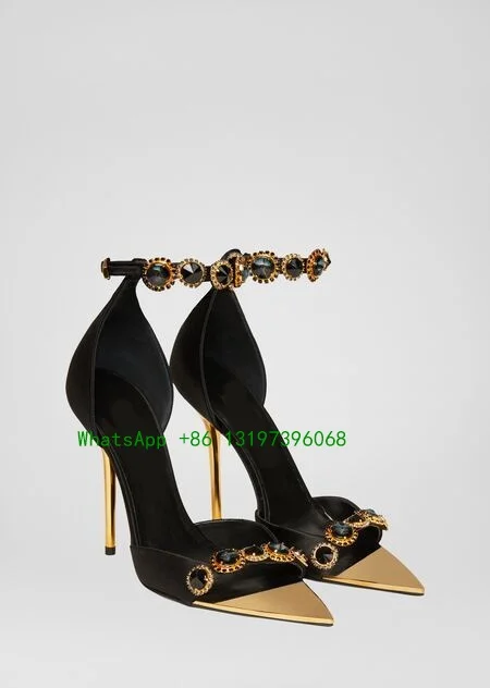 Ladies pointed open toe cover heel sandals sexy elegant black buckle jade dew diamond studded metal stilettos party shoes size
Ladies pointed open toe cover heel sandals sexy elegant black buckle jade dew diamond studded metal stilettos party shoes size