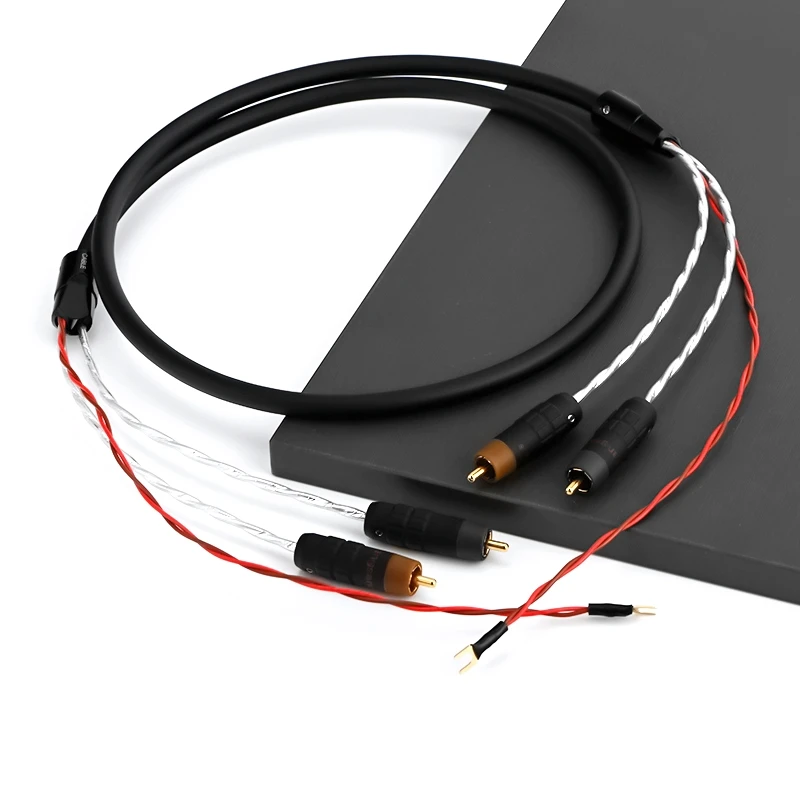 Pure Silver HiFi Audio RCA Cable with Ground Wire for Audiophile LP Vinyl Record Tonearm Turntable Phonograph
Pure Silver HiFi Audio RCA Cable with Ground Wire for Audiophile LP Vinyl Record Tonearm Turntable Phonograph