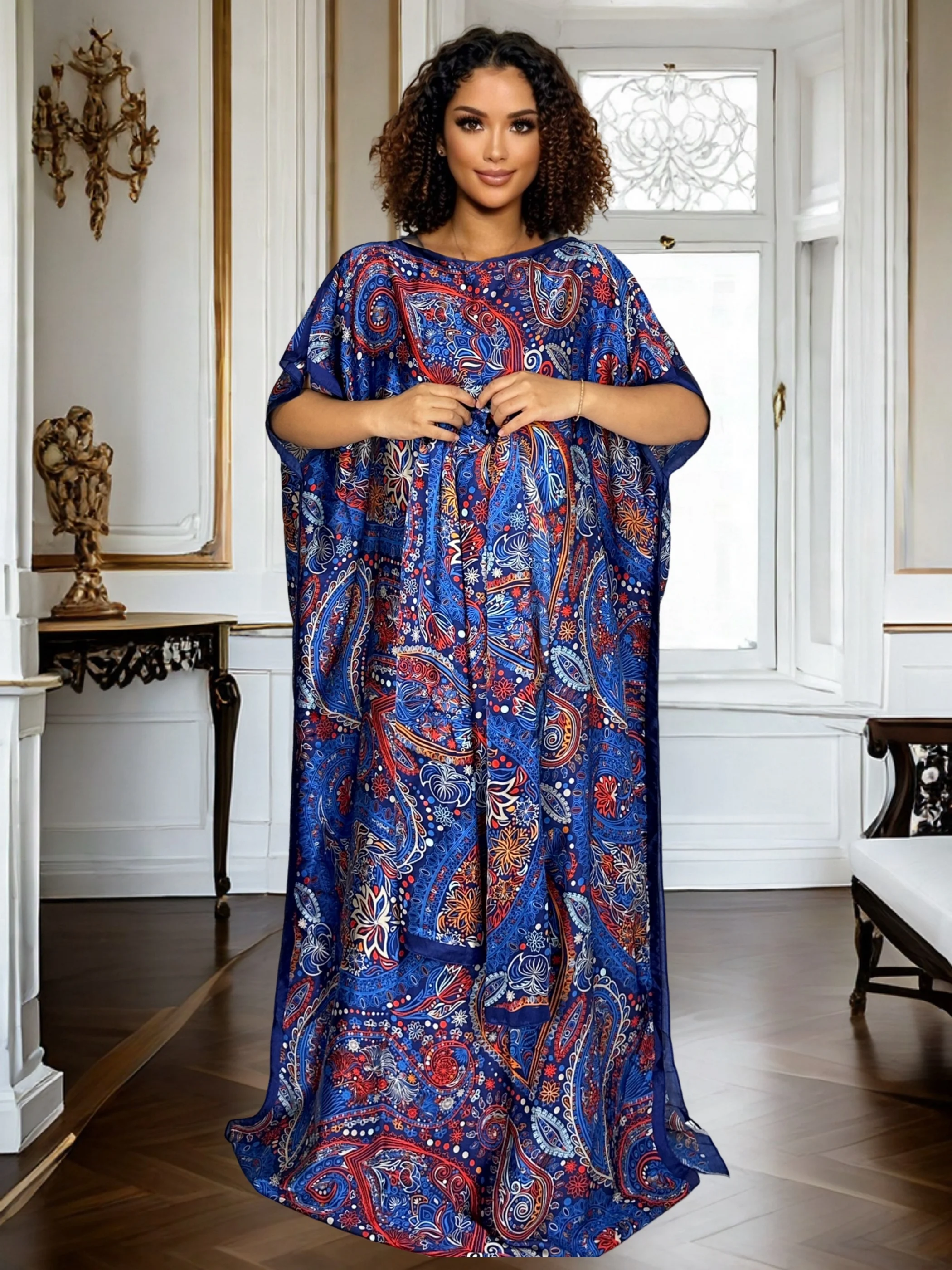 Colorful Printed Beach Kaftan Maxi Dress Women's Long Cover up Boho Style Loose Fit Gypsy Dress for Summer
Colorful Printed Beach Kaftan Maxi Dress Women's Long Cover up Boho Style Loose Fit Gypsy Dress for Summer