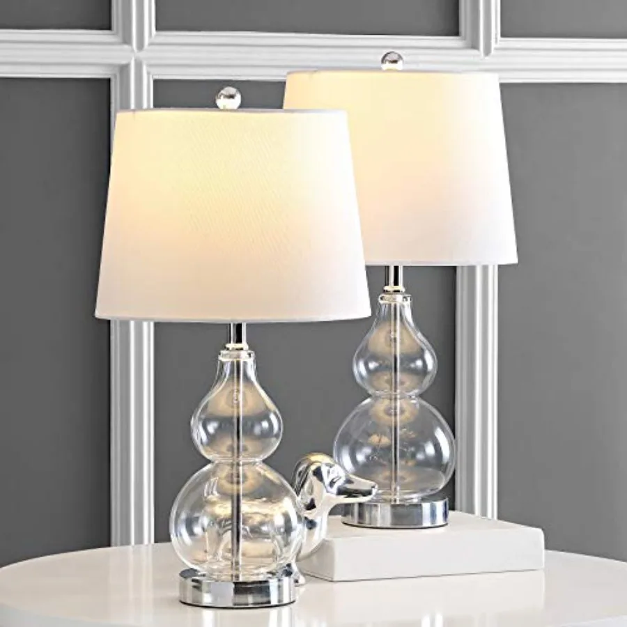 Lighting Collection Brisor Clear/ Chrome Double Gourd 22-inch Bedroom Living Room Home Office Desk Nightstand Table Lamp Set of
Lighting Collection Brisor Clear/ Chrome Double Gourd 22-inch Bedroom Living Room Home Office Desk Nightstand Table Lamp Set of