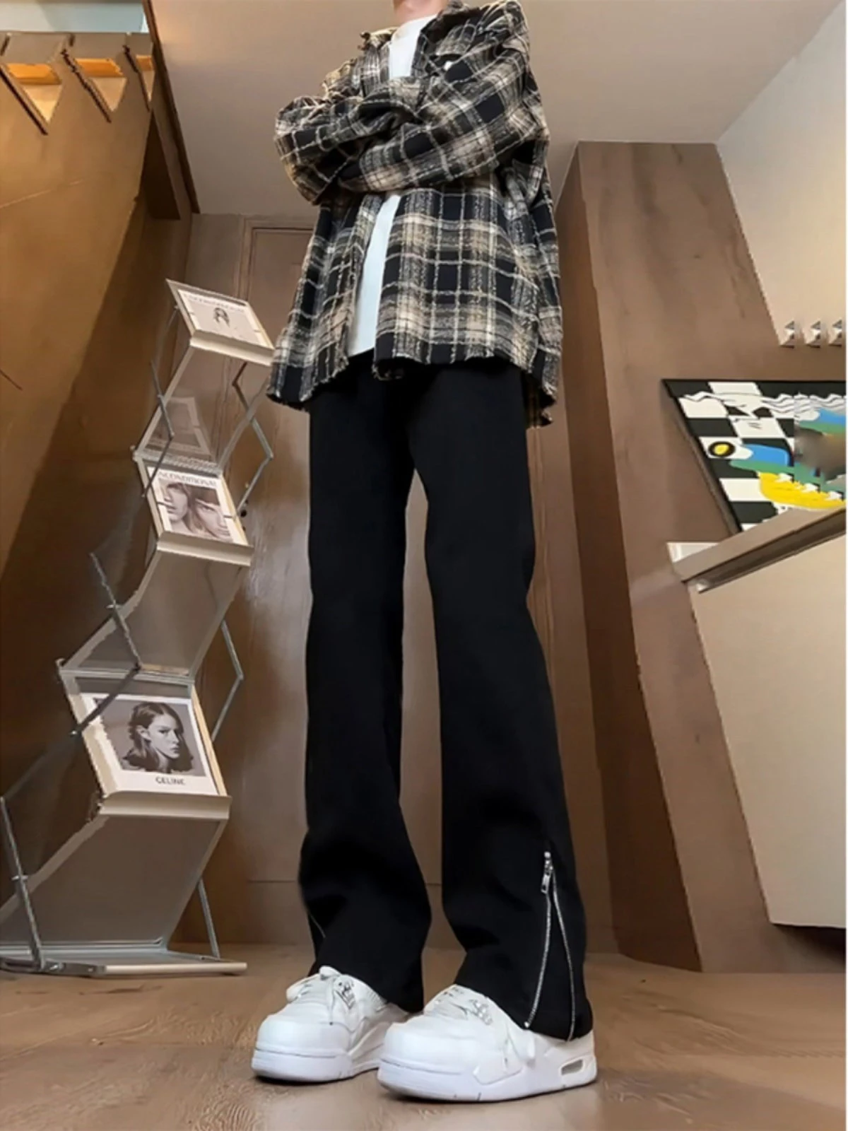 American High Street Vibe Men's Jeans Side Zipper Black Slimming Micro Flared Pants Casual Wear Youth Popular Spring Autumn
American High Street Vibe Men's Jeans Side Zipper Black Slimming Micro Flared Pants Casual Wear Youth Popular Spring Autumn