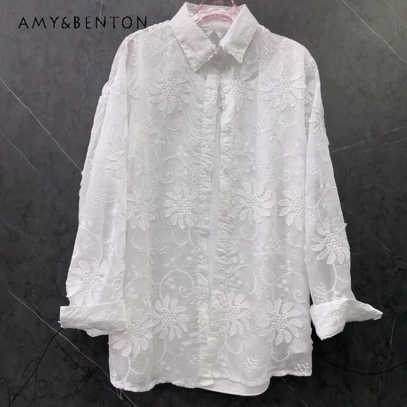 Heavy Industry's New Diamond Drills Flower Jacquard Long-sleeved Shirt Jacket Women's Y2k Loose Casual Fashion Age-reducing Top
Heavy Industry's New Diamond Drills Flower Jacquard Long-sleeved Shirt Jacket Women's Y2k Loose Casual Fashion Age-reducing Top