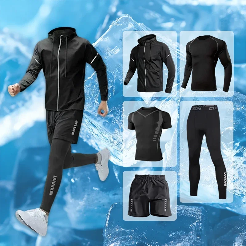 Sports suit men's spring and autumn running training suit cycling speed drying fitness outdoor mountaineering
Sports suit men's spring and autumn running training suit cycling speed drying fitness outdoor mountaineering