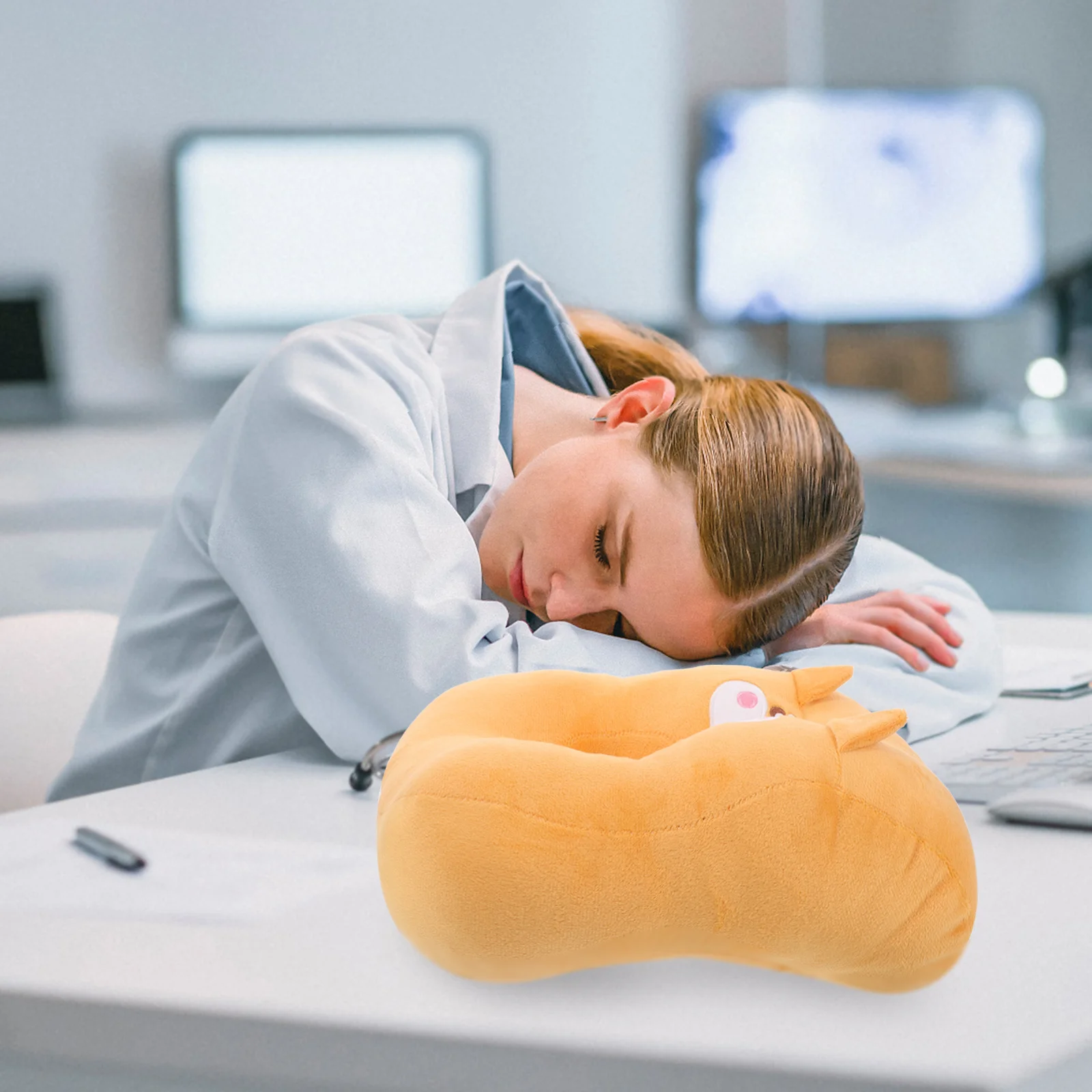 Soft Napping Pillow for Desk Sleeping Ergonomic Office Nap Cushion with Hole for Face Down Rest Portable School and Work Use
Soft Napping Pillow for Desk Sleeping Ergonomic Office Nap Cushion with Hole for Face Down Rest Portable School and Work Use